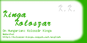 kinga koloszar business card